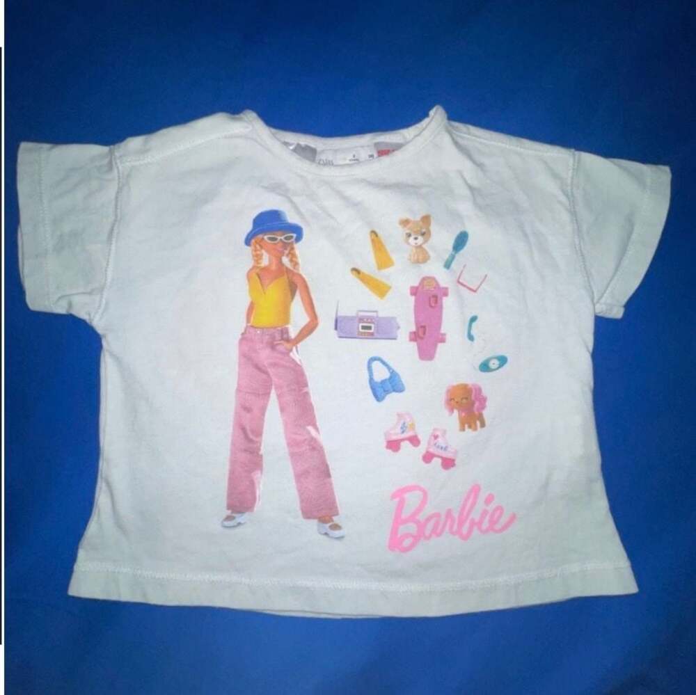 Sz 3 Years Zaraโ Girls Barbie Graphic Print T-Shirt, Light Blue